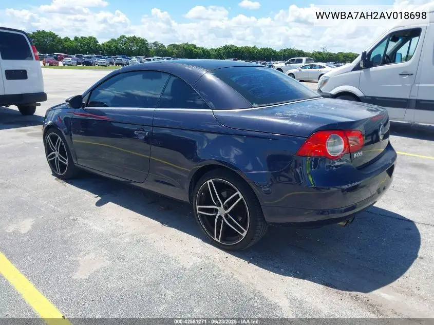 2010 Volkswagen Eos Komfort VIN: WVWBA7AH2AV018698 Lot: 42581271