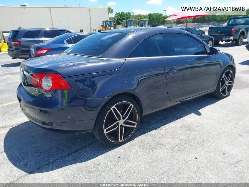 2010 Volkswagen Eos Komfort VIN: WVWBA7AH2AV018698 Lot: 42581271