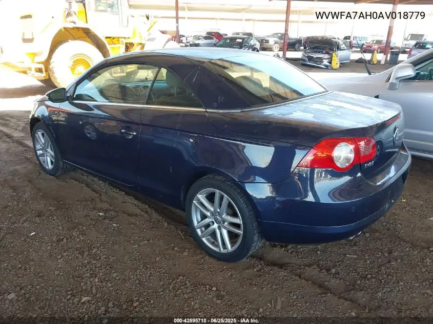2010 Volkswagen Eos Lux VIN: WVWFA7AH0AV018779 Lot: 42595710