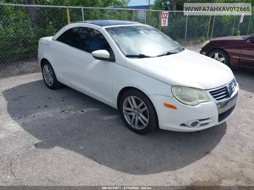 2010 Volkswagen Eos Lux VIN: WVWFA7AHXAV012665 Lot: 42704077