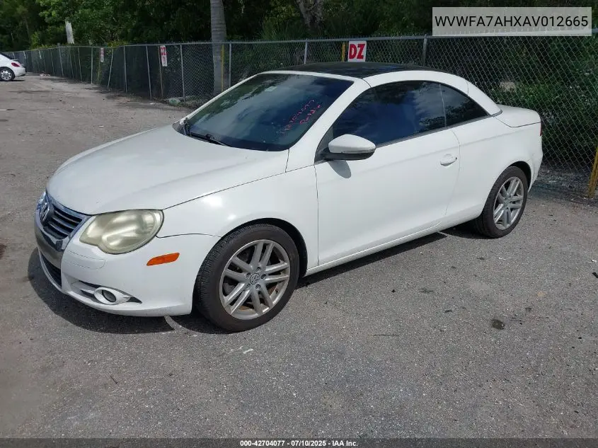 2010 Volkswagen Eos Lux VIN: WVWFA7AHXAV012665 Lot: 42704077