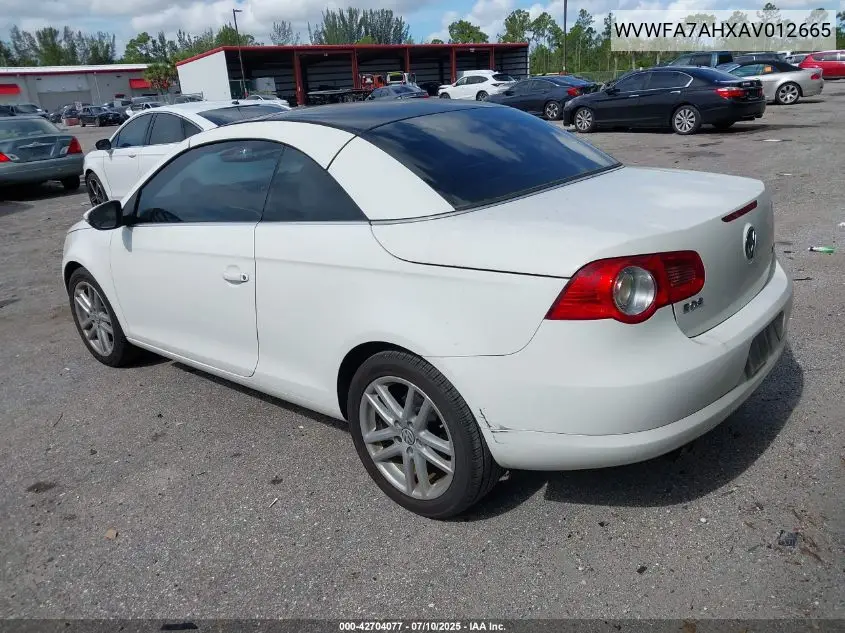 2010 Volkswagen Eos Lux VIN: WVWFA7AHXAV012665 Lot: 42704077