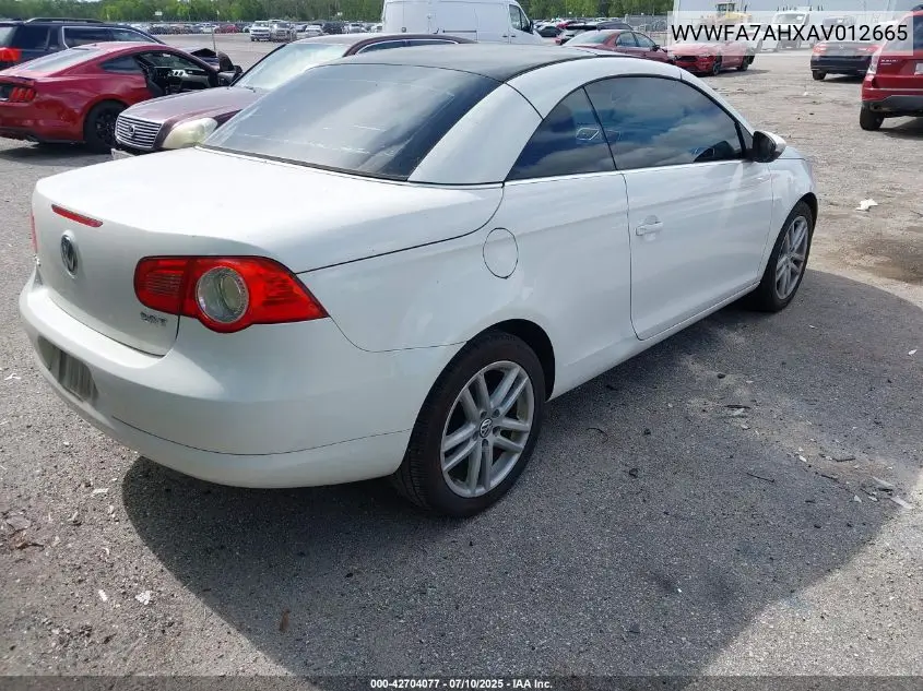 2010 Volkswagen Eos Lux VIN: WVWFA7AHXAV012665 Lot: 42704077