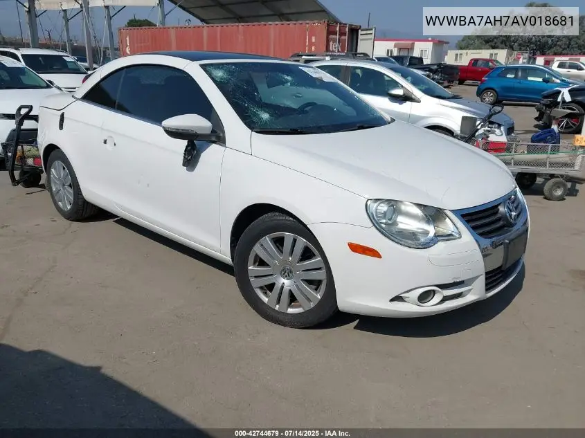 2010 Volkswagen Eos Komfort VIN: WVWBA7AH7AV018681 Lot: 42744679
