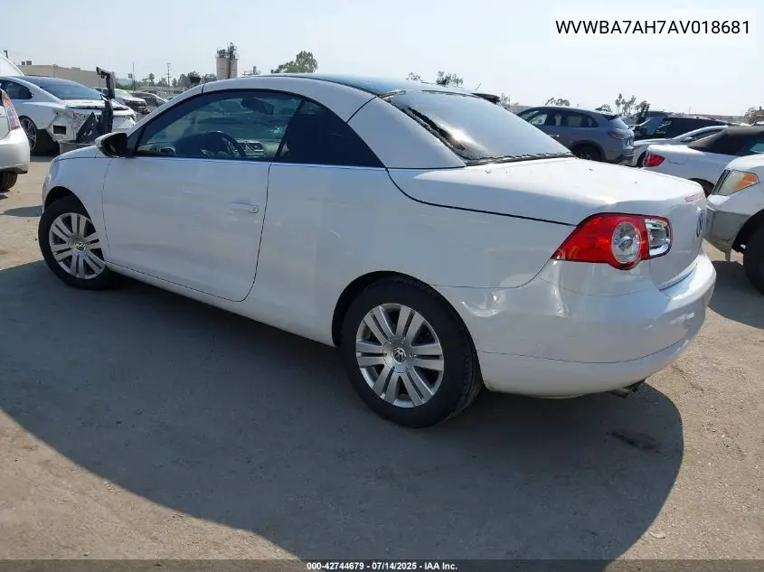 2010 Volkswagen Eos Komfort VIN: WVWBA7AH7AV018681 Lot: 42744679