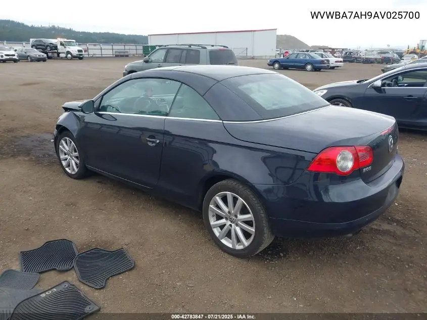 2010 Volkswagen Eos Komfort VIN: WVWBA7AH9AV025700 Lot: 42783847