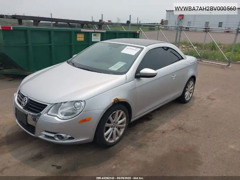 2011 Volkswagen Eos Komfort VIN: WVWBA7AH2BV000560 Lot: 42392142
