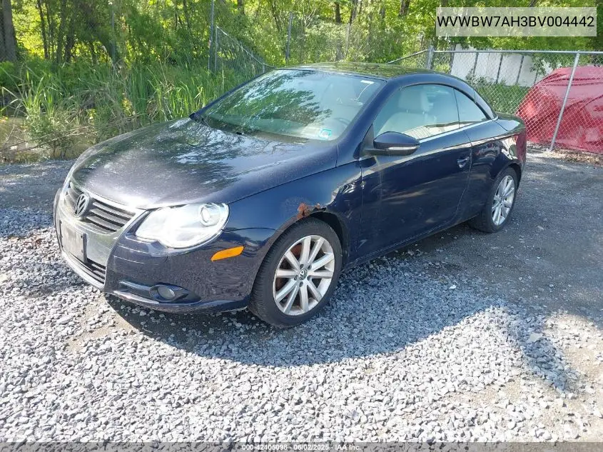 2011 Volkswagen Eos Komfort VIN: WVWBW7AH3BV004442 Lot: 42405098