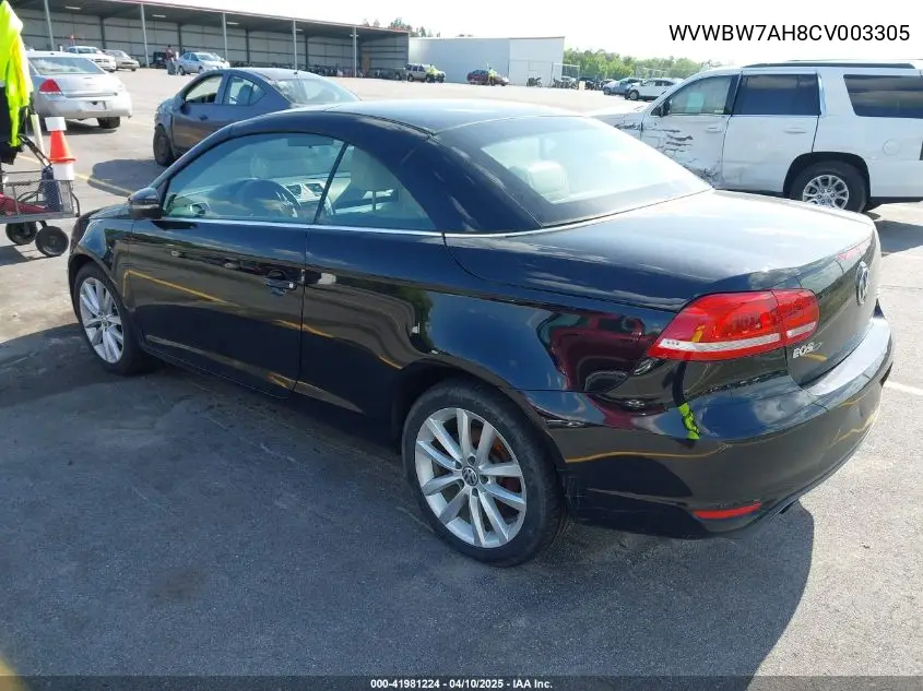 2012 Volkswagen Eos Komfort VIN: WVWBW7AH8CV003305 Lot: 41981224