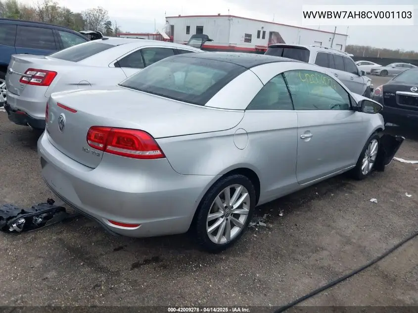 2012 Volkswagen Eos Komfort VIN: WVWBW7AH8CV001103 Lot: 42009278