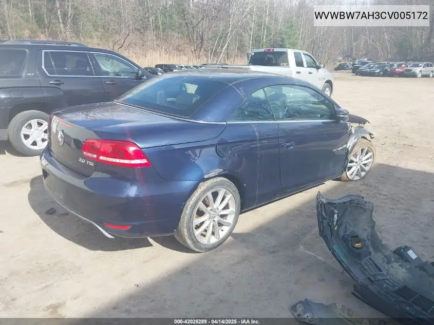 2012 Volkswagen Eos Komfort VIN: WVWBW7AH3CV005172 Lot: 42025289