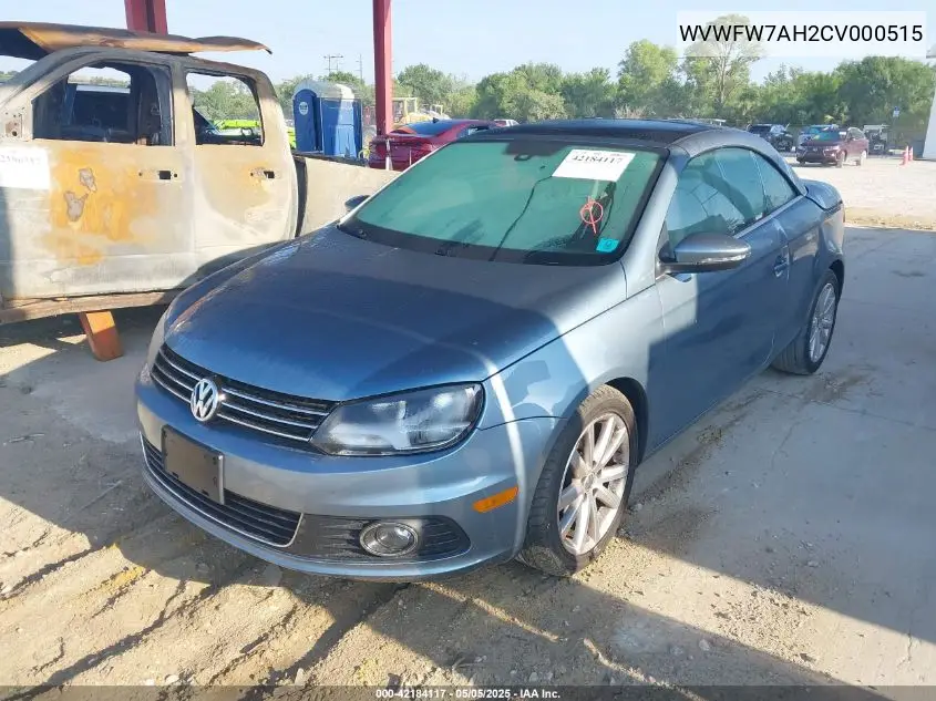 2012 Volkswagen Eos Lux VIN: WVWFW7AH2CV000515 Lot: 42184117