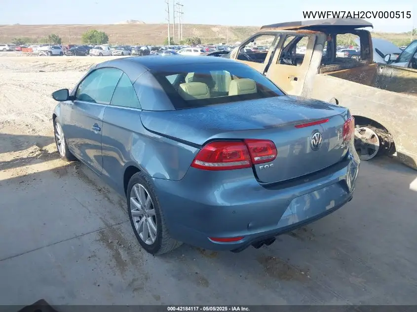 2012 Volkswagen Eos Lux VIN: WVWFW7AH2CV000515 Lot: 42184117