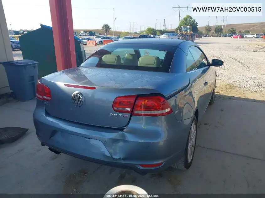 2012 Volkswagen Eos Lux VIN: WVWFW7AH2CV000515 Lot: 42184117
