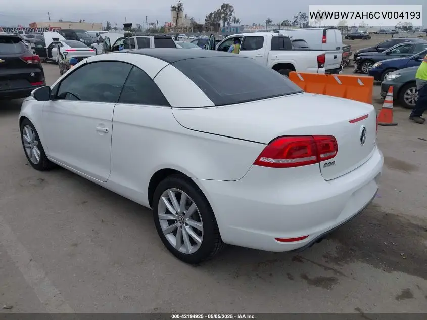 2012 Volkswagen Eos Komfort VIN: WVWBW7AH6CV004193 Lot: 42194925