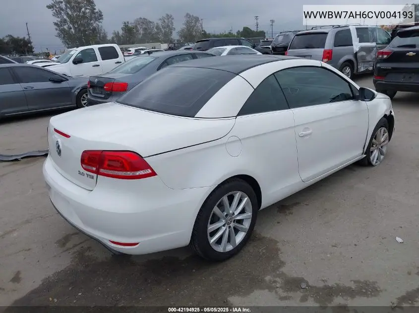 2012 Volkswagen Eos Komfort VIN: WVWBW7AH6CV004193 Lot: 42194925