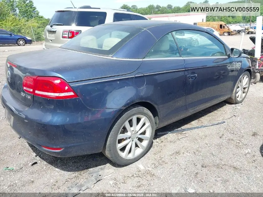2012 Volkswagen Eos Komfort VIN: WVWBW7AH5CV005559 Lot: 42206644