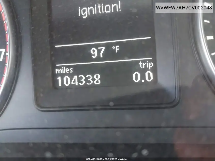 2012 Volkswagen Eos Executive VIN: WVWFW7AH7CV002048 Lot: 42311099