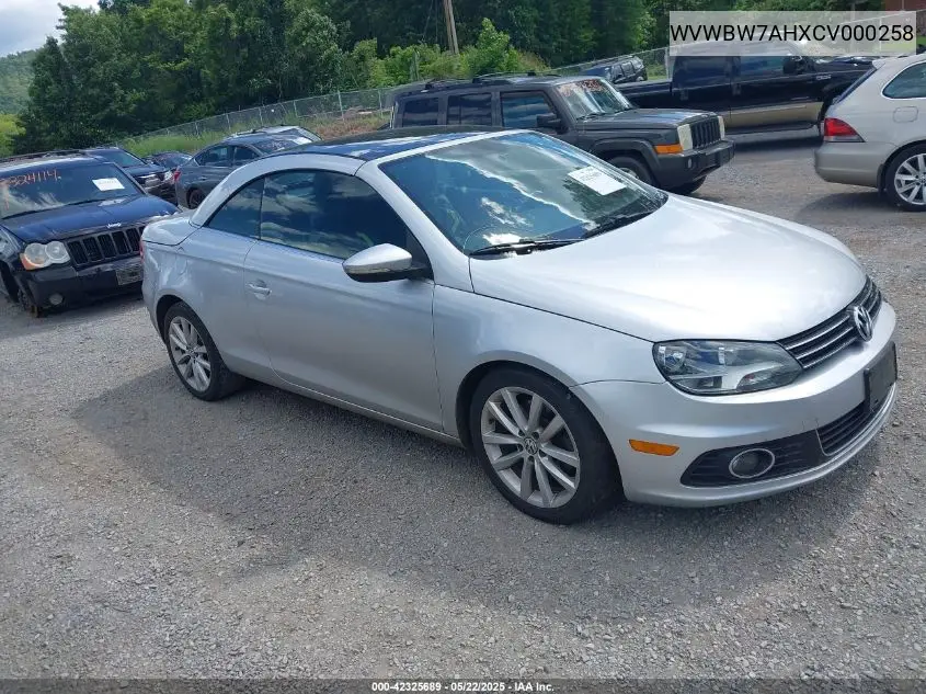 2012 Volkswagen Eos Komfort VIN: WVWBW7AHXCV000258 Lot: 42325689