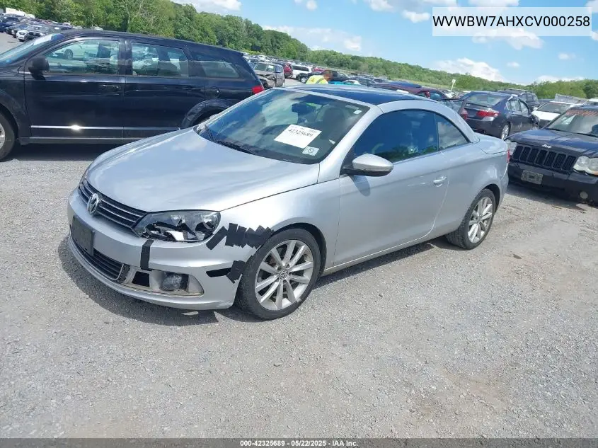 2012 Volkswagen Eos Komfort VIN: WVWBW7AHXCV000258 Lot: 42325689