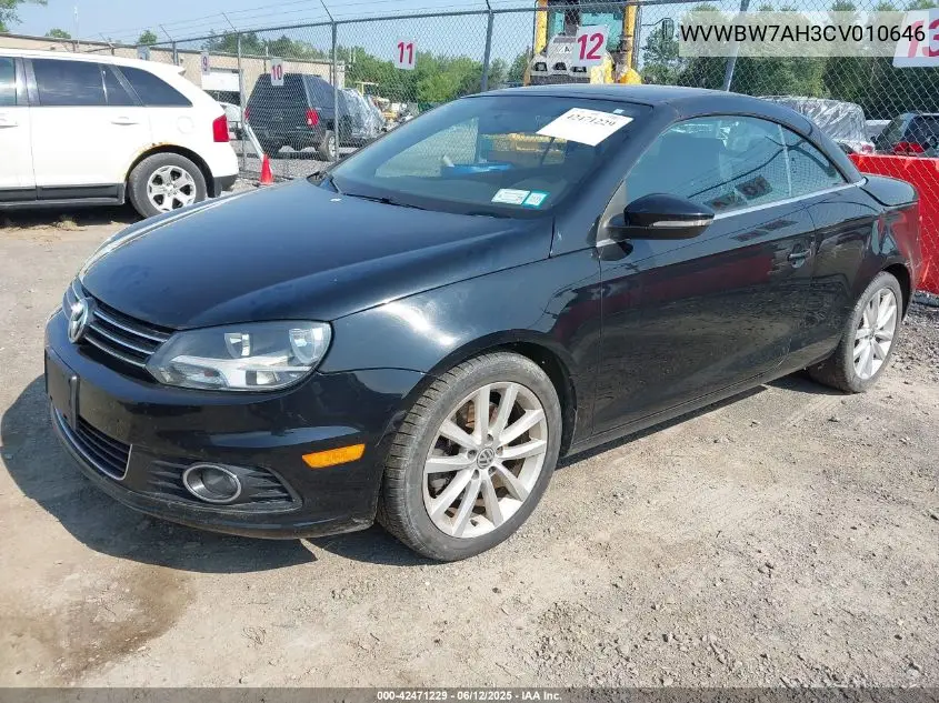 2012 Volkswagen Eos Komfort VIN: WVWBW7AH3CV010646 Lot: 42471229