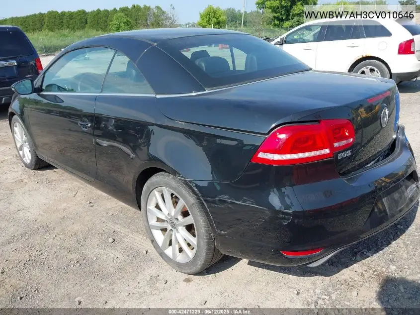 2012 Volkswagen Eos Komfort VIN: WVWBW7AH3CV010646 Lot: 42471229