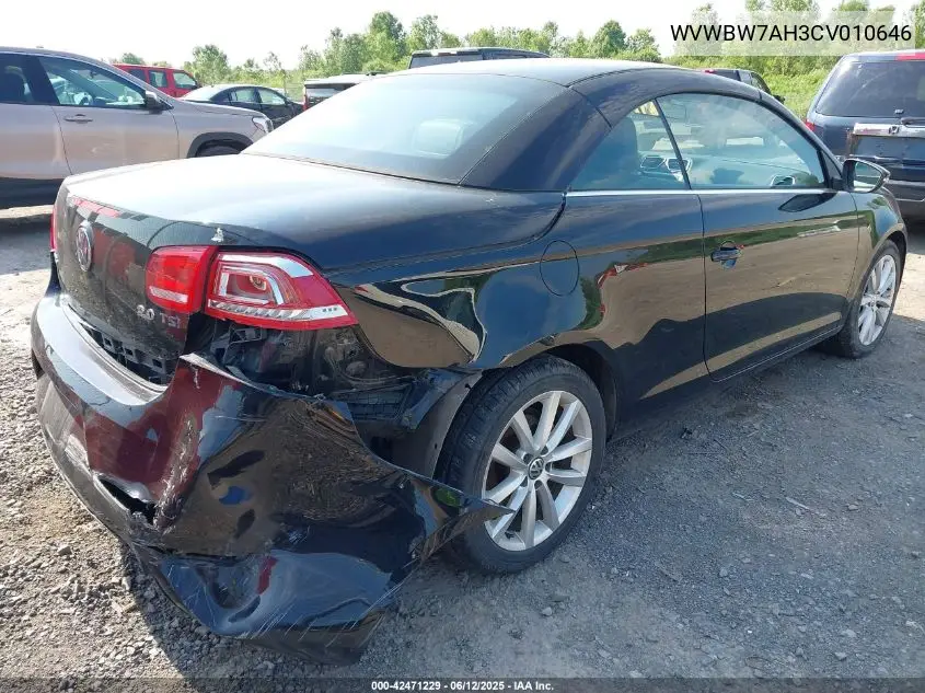 2012 Volkswagen Eos Komfort VIN: WVWBW7AH3CV010646 Lot: 42471229