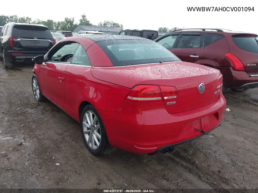 2012 Volkswagen Eos Komfort VIN: WVWBW7AH0CV001094 Lot: 42573757