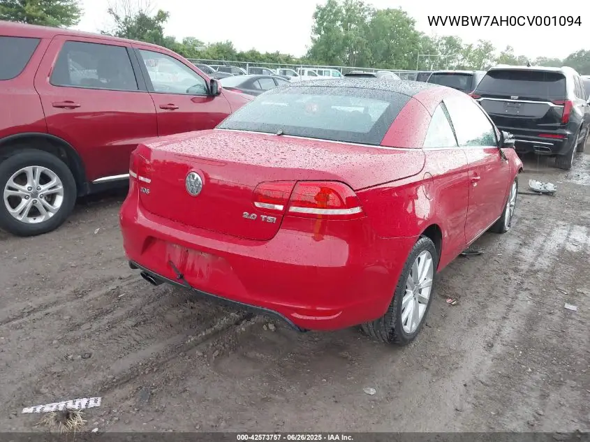 2012 Volkswagen Eos Komfort VIN: WVWBW7AH0CV001094 Lot: 42573757