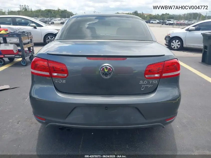 2012 Volkswagen Eos Komfort VIN: WVWBW7AH0CV004772 Lot: 42579373