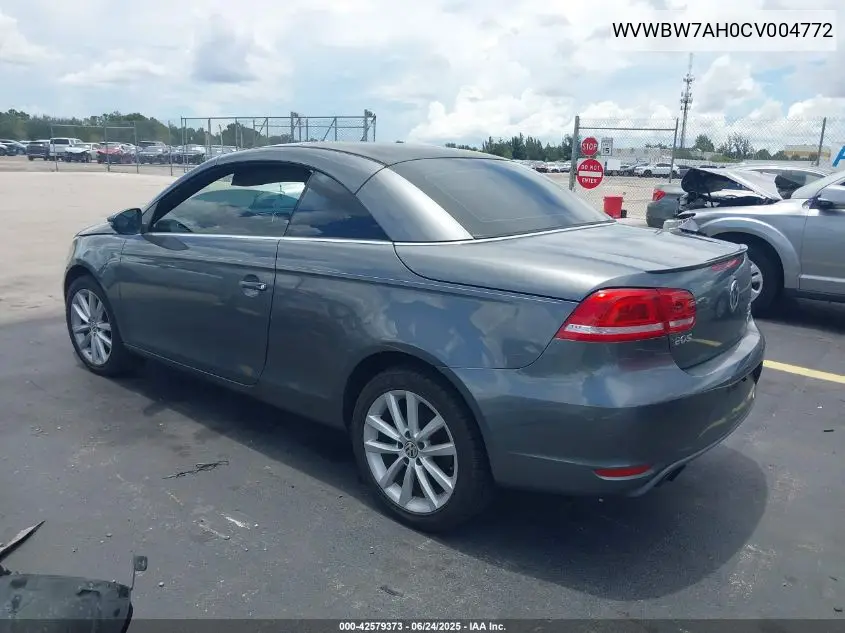 2012 Volkswagen Eos Komfort VIN: WVWBW7AH0CV004772 Lot: 42579373