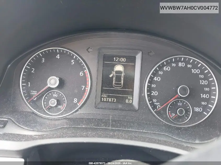 2012 Volkswagen Eos Komfort VIN: WVWBW7AH0CV004772 Lot: 42579373