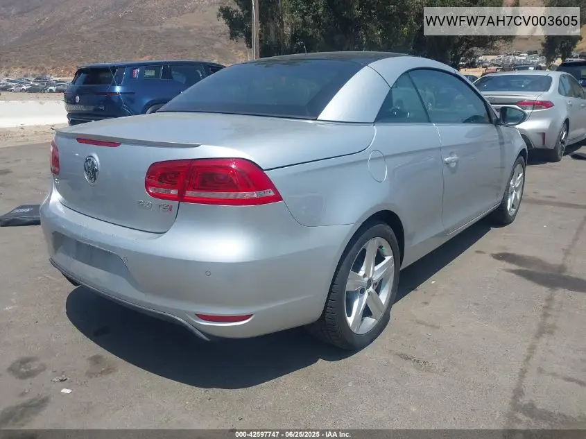 2012 Volkswagen Eos Lux VIN: WVWFW7AH7CV003605 Lot: 42597747