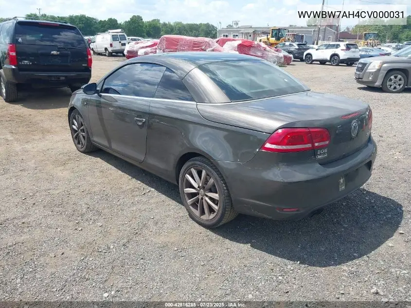 2012 Volkswagen Eos Komfort VIN: WVWBW7AH4CV000031 Lot: 42816285