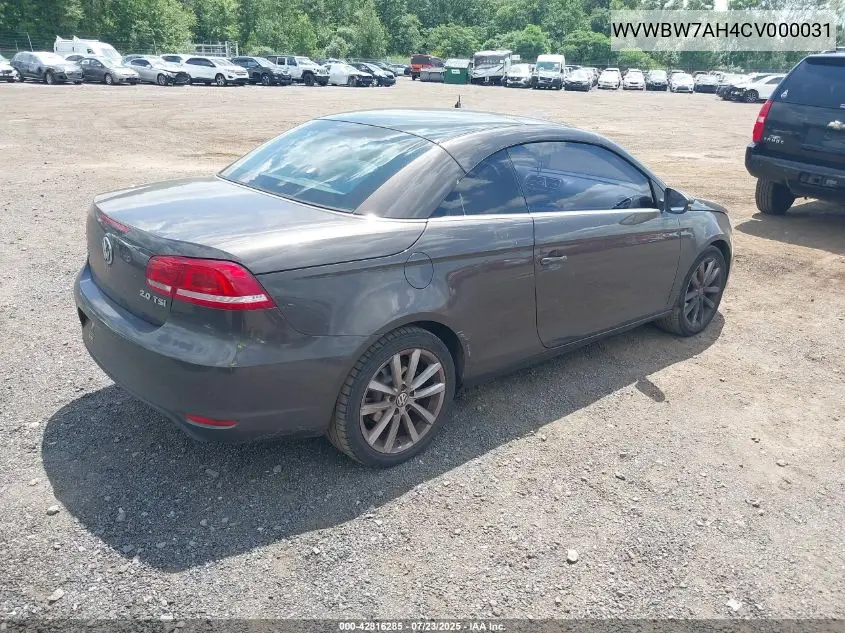 2012 Volkswagen Eos Komfort VIN: WVWBW7AH4CV000031 Lot: 42816285
