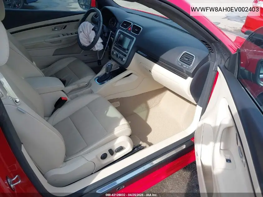2014 Volkswagen Eos Executive VIN: WVWFW8AH0EV002403 Lot: 42126032