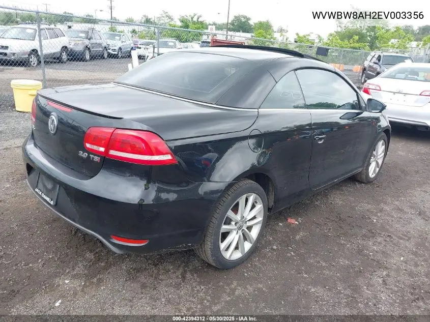 2014 Volkswagen Eos Komfort VIN: WVWBW8AH2EV003356 Lot: 42394312