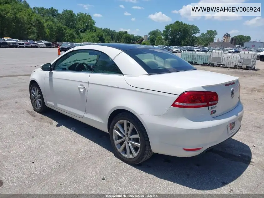2014 Volkswagen Eos Komfort VIN: WVWBW8AH6EV006924 Lot: 42608576