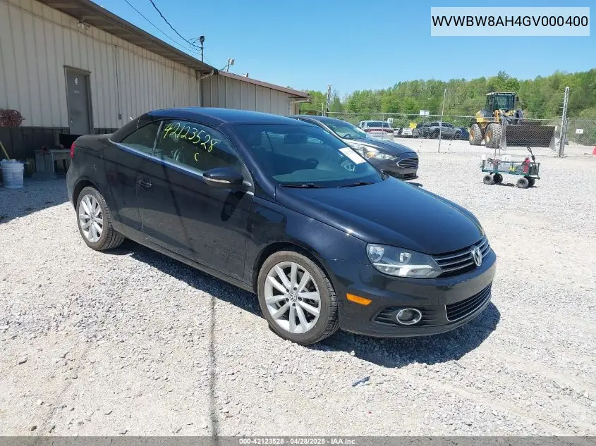 2016 Volkswagen Eos Komfort VIN: WVWBW8AH4GV000400 Lot: 42123528