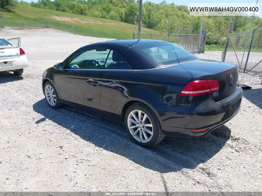 2016 Volkswagen Eos Komfort VIN: WVWBW8AH4GV000400 Lot: 42123528