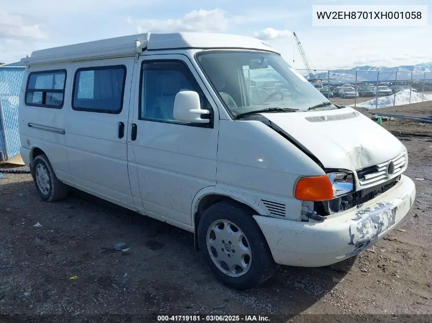 1999 Volkswagen Eurovan Mv VIN: WV2EH8701XH001058 Lot: 41719181