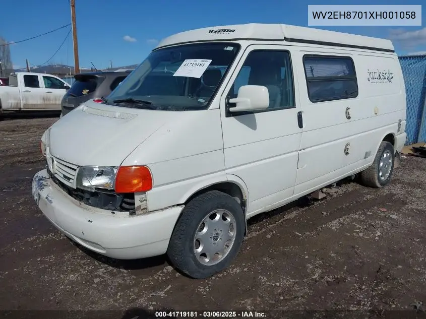 1999 Volkswagen Eurovan Mv VIN: WV2EH8701XH001058 Lot: 41719181