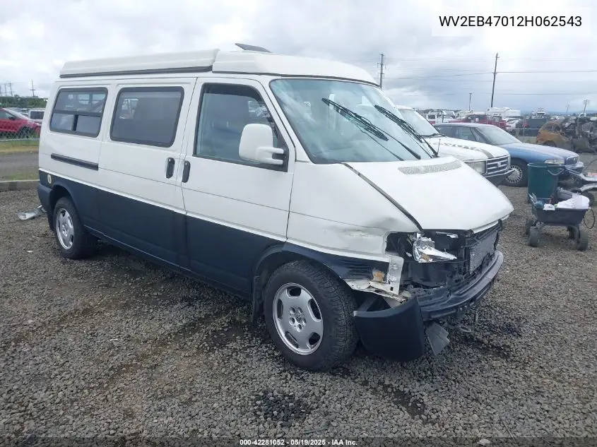 2002 Volkswagen Eurovan Mv VIN: WV2EB47012H062543 Lot: 42281052