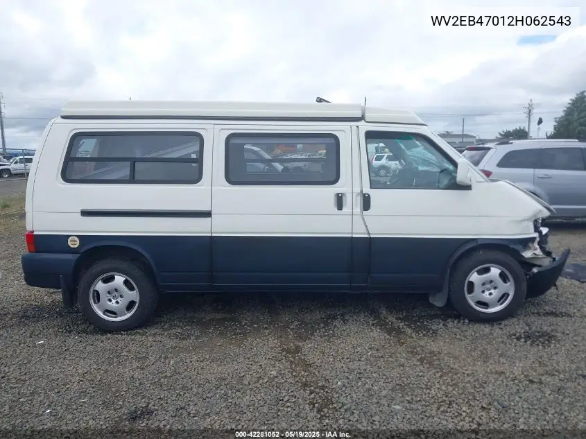 2002 Volkswagen Eurovan Mv VIN: WV2EB47012H062543 Lot: 42281052