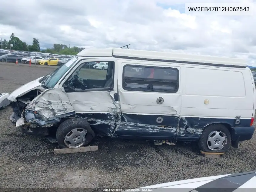 2002 Volkswagen Eurovan Mv VIN: WV2EB47012H062543 Lot: 42281052
