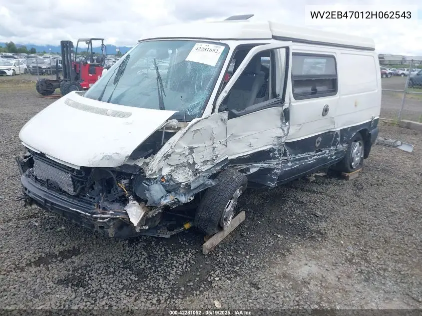 2002 Volkswagen Eurovan Mv VIN: WV2EB47012H062543 Lot: 42281052