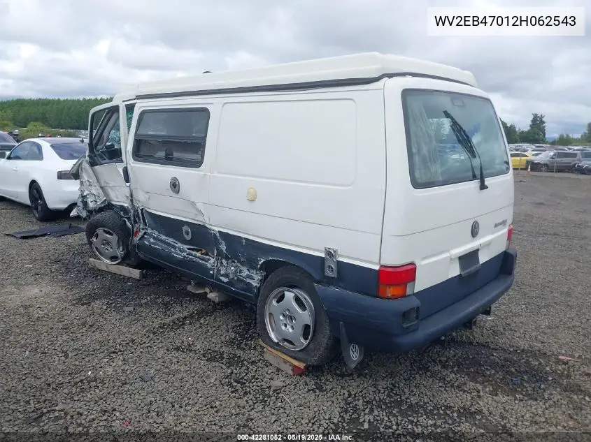 2002 Volkswagen Eurovan Mv VIN: WV2EB47012H062543 Lot: 42281052