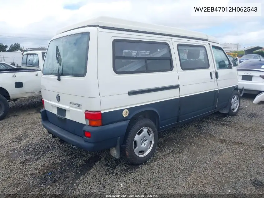 2002 Volkswagen Eurovan Mv VIN: WV2EB47012H062543 Lot: 42281052