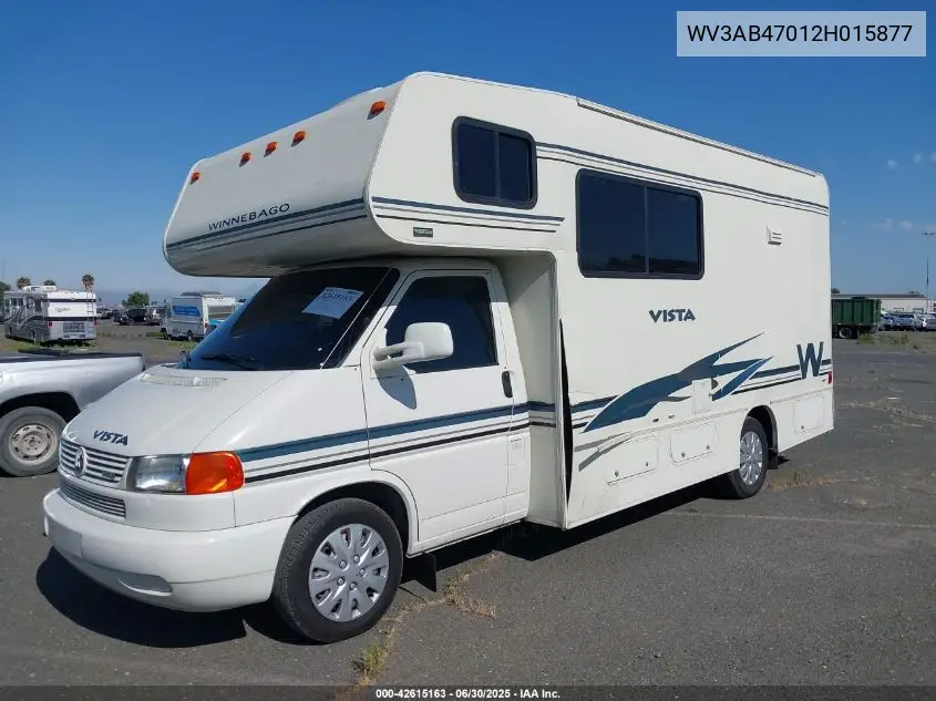 2002 Volkswagen Eurovan VIN: WV3AB47012H015877 Lot: 42615163