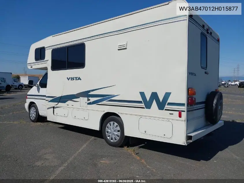 2002 Volkswagen Eurovan VIN: WV3AB47012H015877 Lot: 42615163